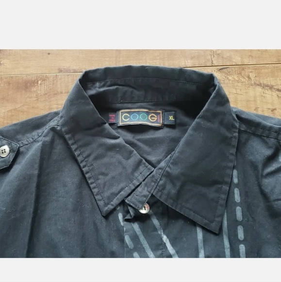 COOGI Heritage Long Sleeve BLACK Button Down Shirt Print Embroidered Men Sz XL - Picture 7 of 7